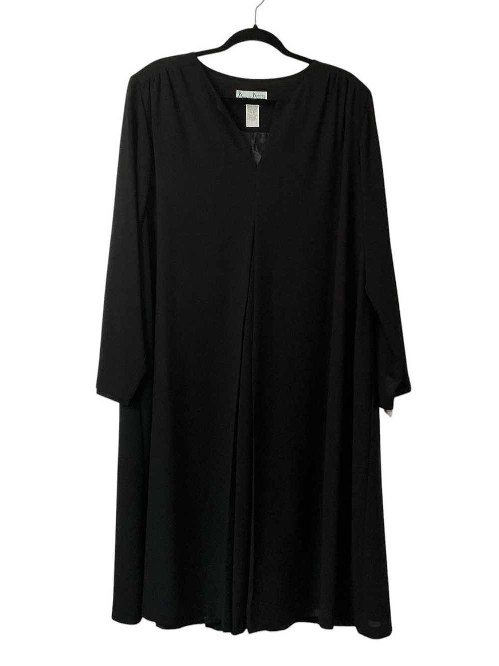Drapers & Damon's semi formal Dress 22W Black Lined Midi Flowy evening NWT - Picture 2 of 14